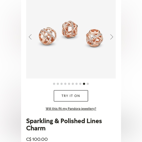 ROSE GOLD SPARKLING & POLISHED LINES CHARMS(X2)❤️WILL FIT ANY PANDORA BRACELET❤️ - Picture 2 of 8